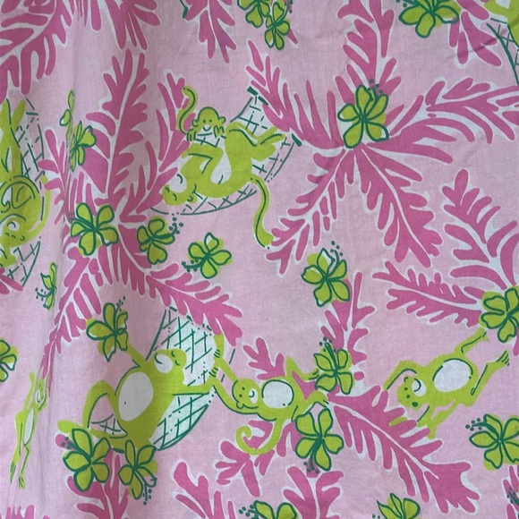 Lilly Pulitzer Mini Cotton Dress / Cover up Monkey Print, Palm Tree Dress, XS - Picture 6 of 12